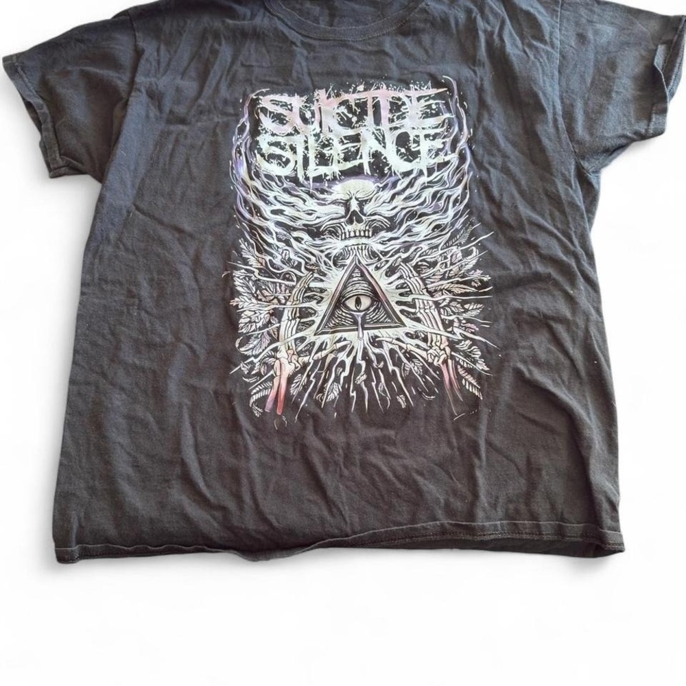 Suicide Silence Band Tee Black Graphic T-Shirt Skull Eye Pyramid Unisex Metal